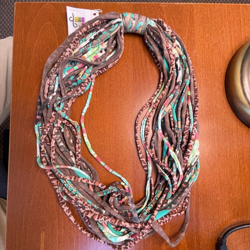 Dona Bela Shreds Shred Lite upcycled fabric necklace scarf boho jewelry  NEW NWT